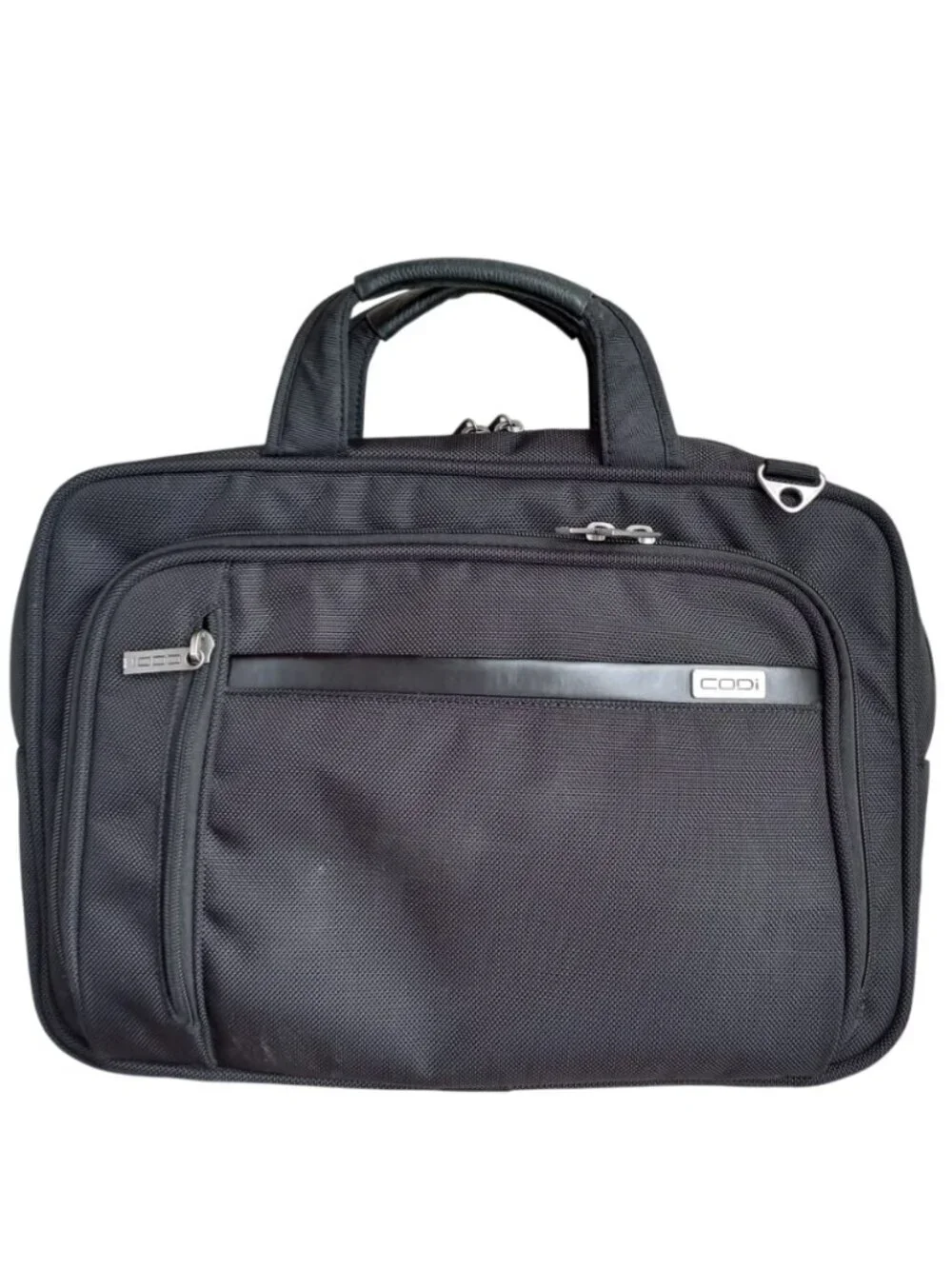 CODi Black Professional Briefcase Laptop Bag Structured Work Business Travel Cas